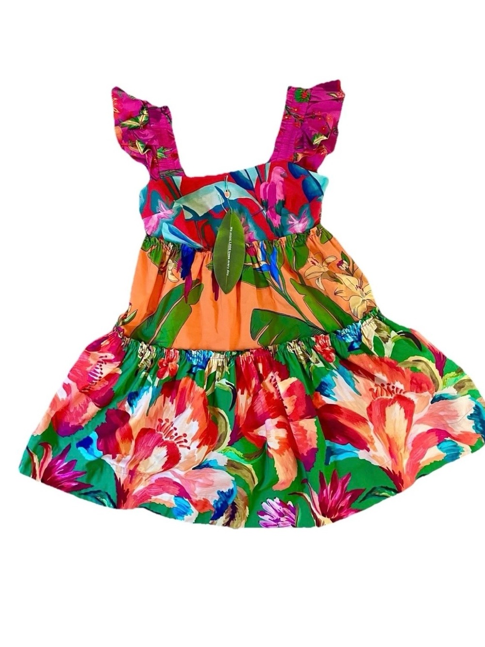 FARM RIO Foliage Floral Mini Dress Tropical Print Size M - MSRP $198 - Picture 7 of 11